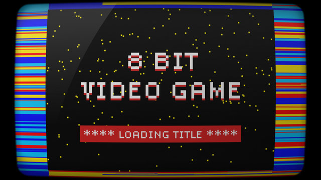 8 Bit Video Game Loading Title Overlay