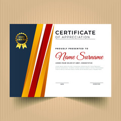 Certificate template. Diploma of modern design or gift certificate. Vector illustration.