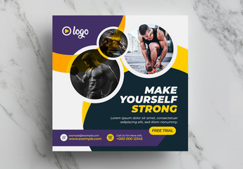 Fitness and Gym Social Media Banner Layout