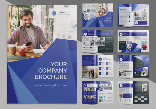 Multipurpose Abstract Corporate Brochure with Blue Accents