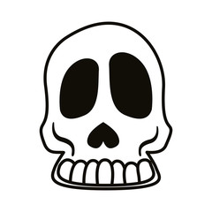 halloween head skull line style icon