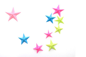 Origami stars celebrating
