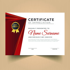 Certificate template. Diploma of modern design or gift certificate. Vector illustration.