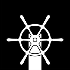 Obraz premium Ship wheel icon for web design isolated on dark background