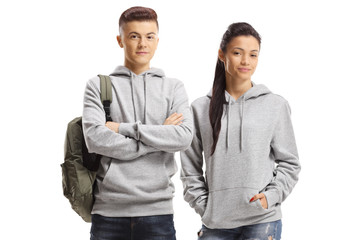 Students standing and looking at the camera