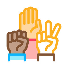 human hands race gestures icon vector. human hands race gestures sign. color symbol illustration