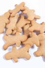 Baked Christmas gingerbread ready to decorate.