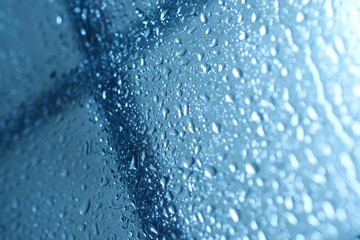 Rain drops on window , rainy day