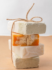 Homemade soap. Close up.