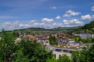 view of the city of Thun in Switzerland