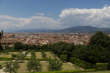 Fototapeta na wymiar View of Florence from Boboli Gardens