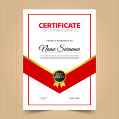 Vector certificate template.Certificate template. Diploma of modern design or gift certificate. Vector illustration.