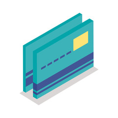credit card isometric line style icon vector design