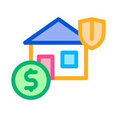 house protection insurance icon vector. house protection insurance sign. color symbol illustration