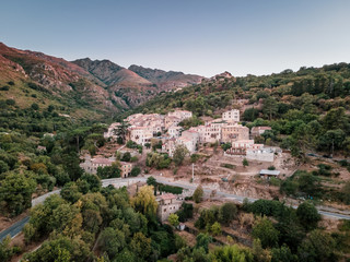 Fototapeta na wymiar Mountain village of Ville di Paraso in Corsica