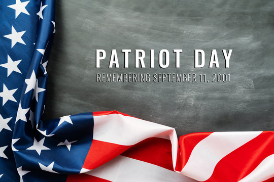 Patriot day of USA, America flag on black background