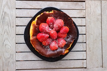 chocolate cake with strawberries