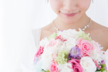 Obraz premium ブーケを持つ花嫁