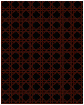 Dark natural cane webbing effect seamless pattern black background