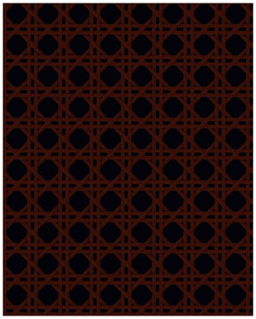 Dark natural cane webbing effect seamless pattern navy background