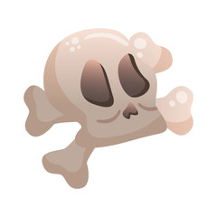halloween head skull with bones crossed degradient style icon