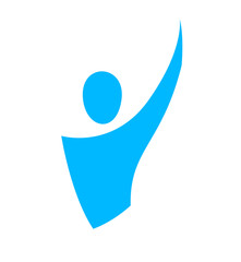 Simple man vector icon or logo isolated on white, businessman business person symbol.