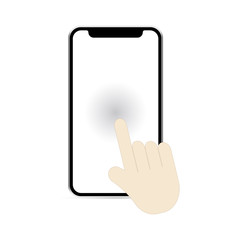 Smartphone with hand icon, vector illustration design.