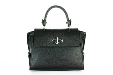 Bag fashion autumn clutch isolated on white leather