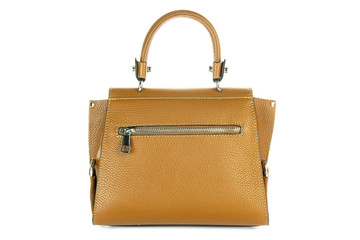 Bag fashion autumn clutch isolated on white leather