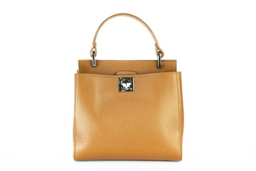 Bag fashion autumn clutch isolated on white leather