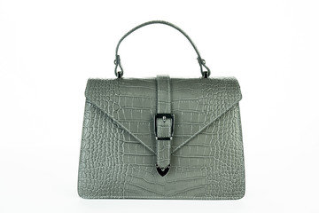 Bag fashion autumn clutch isolated on white leather