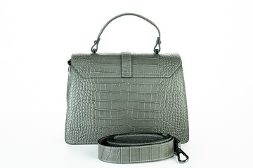 Naklejka premium Bag fashion autumn clutch isolated on white leather