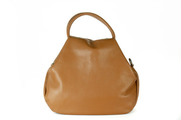 Bag fashion autumn clutch isolated on white leather