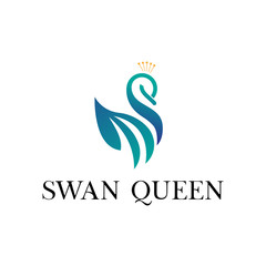 Obraz premium clean, elegant, and eye-catching swan logo design. vector icon illustration inspiration