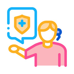 Obraz premium human with health insurance icon vector. human with health insurance sign. color symbol illustration
