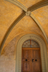 Naklejka premium view inside the old church in the city of Thun in Switzerland