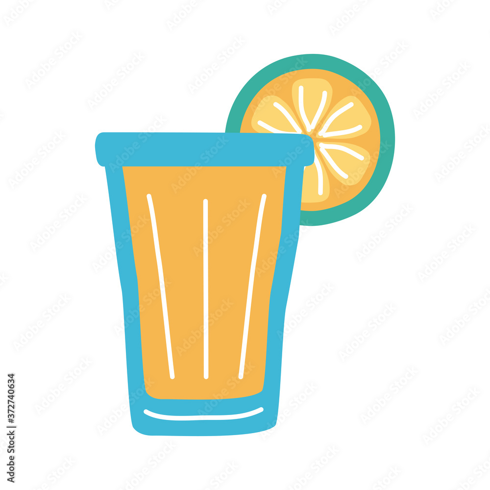 Poster juice orange flat style icon