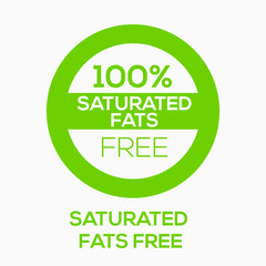(Saturated fats) label sign, vector illustration.