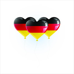 Heart shaped balloons with colors and flag of GERMANY vector illustration design. Isolated object.
