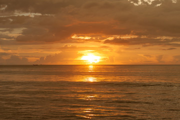 Bronze sunset on the Andaman sea, Kamala beach, Phuket, Thailand