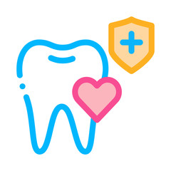dentist teeth insurance icon vector. dentist teeth insurance sign. color symbol illustration