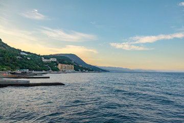 Southern coast of Crimea, near Alushta in the summer evening