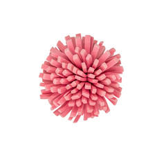 Abstract pink round with soft spikes foam ball isolated on white background