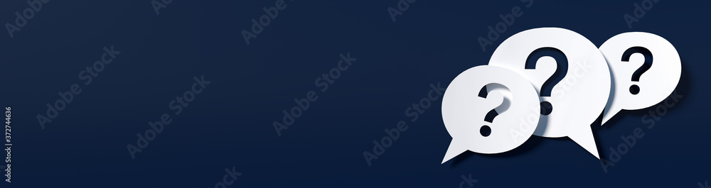 Fototapete question mark in front of a red color wall background. business support concept - 3d rendering.
