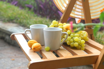 Still life with fruits on a wooden table
