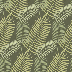 seamless tropical leaf pattern and background vector illustration