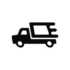 Shipping fast delivery motorcycle and truck icon. Courier vector collection.