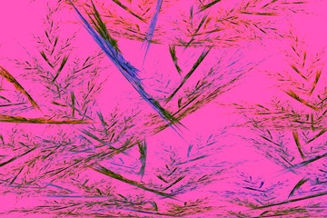 Abstract grass and frangipani on a pink background