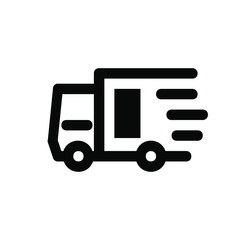 Shipping fast delivery motorcycle and truck icon. Courier vector collection.