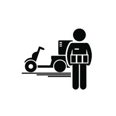 Shipping fast delivery motorcycle and truck icon. Courier vector collection.